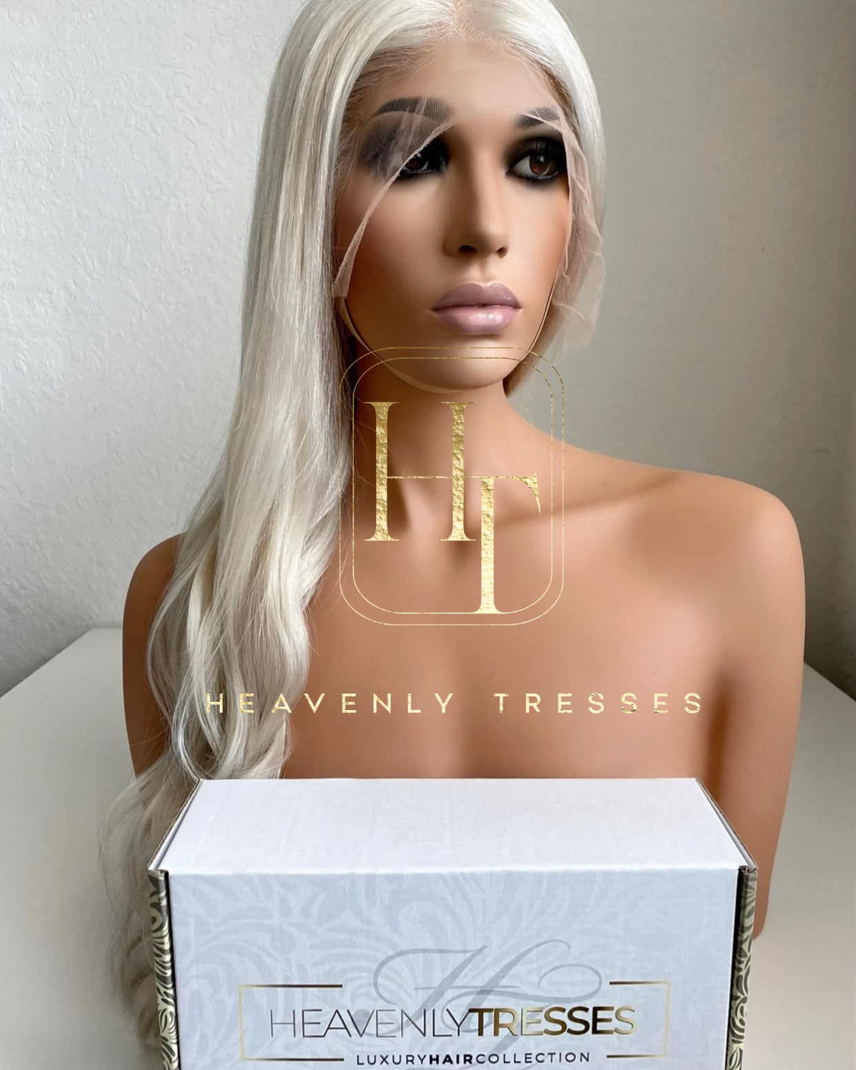 Ash White Platinum Blonde Human Hair Wig