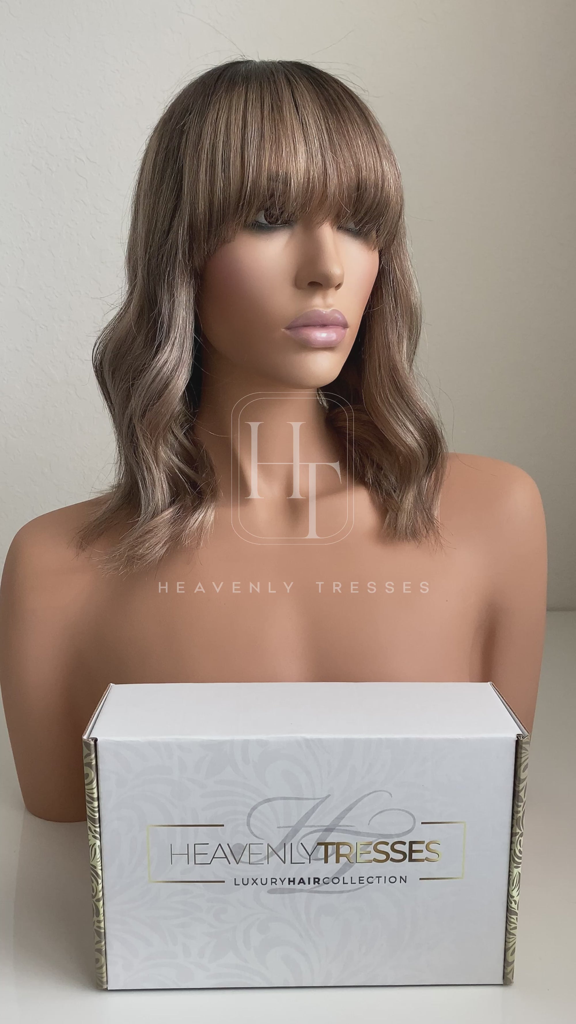 Smoky Ash Brown with Ash Blonde Balayage with bangs Desiree