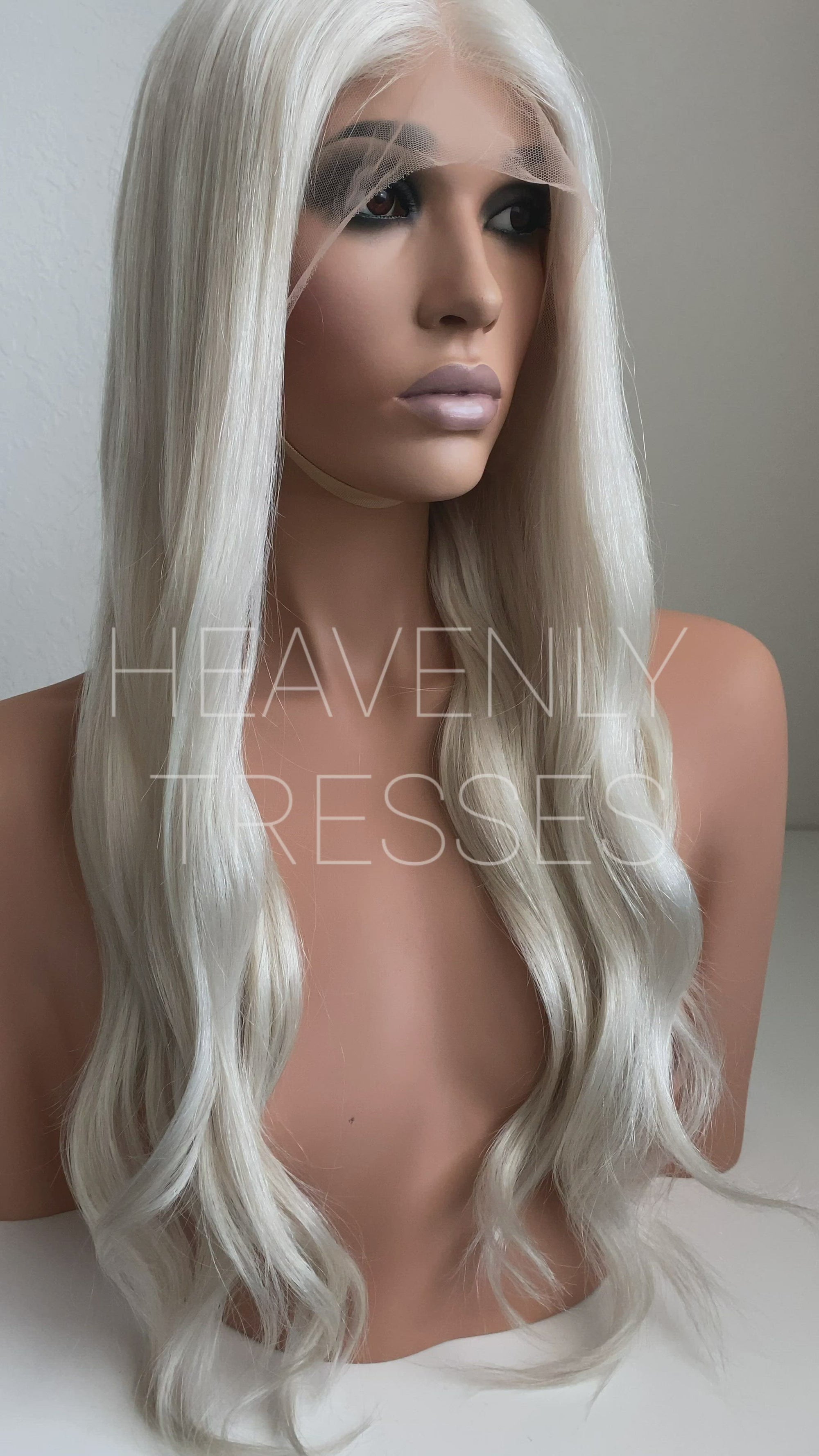 European Wig: Ice White Platinum Blonde Natural Straight - "Ava"