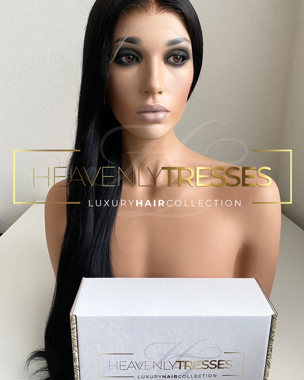 Custom Lace Wig: Natural Straight Jet Black - "Nia" [Made-to-Order]